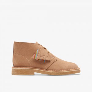 Beige Clarks Kids Desert Older Boots | 348RQYGPF