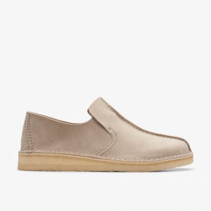 Beige Clarks Men's Desert Mosier Loafers | 026ZHRNAI