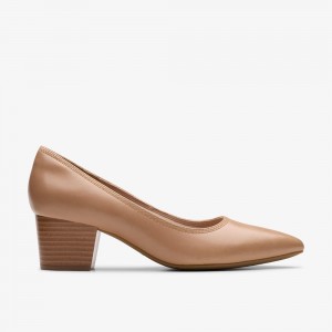 Beige Clarks Women's Ellanie Hope Pumps | 340PJIUZH