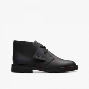 Black Clarks Kids Desert Older Boots | 796HVBZUN