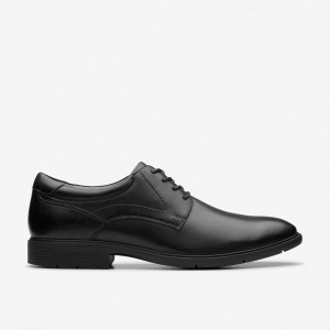 Black Clarks Men's Eldredge Plain Oxfords | 143FNBLQT