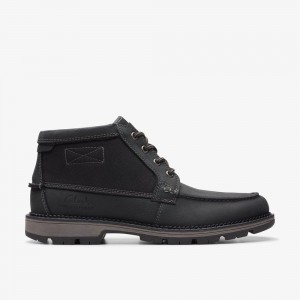 Black Clarks Men's Maplewalk Moc Boots | 572NEWGBR