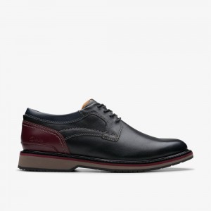 Black Clarks Men's Monahan Plain Oxfords | 536NYEVGH