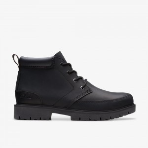 Black Clarks Men's Rossdale Mid Boots | 687MDEGIJ