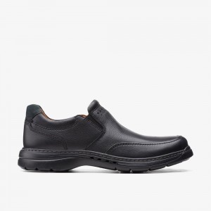 Black Clarks Men's Un Brawley Step Loafers | 715ELJNAY