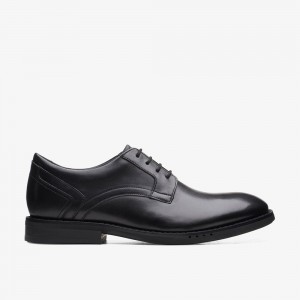 Black Clarks Men's Un Hugh Lace Oxfords | 406AVMBWD