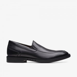 Black Clarks Men's Un Hugh Step Loafers | 583WPFSDJ