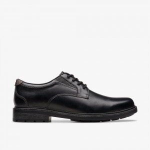 Black Clarks Men's Un Shire Low Oxfords | 028MNSYAV