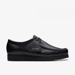 Black Clarks Men's Wallabee Slip On Shoes | 749IRXOCE