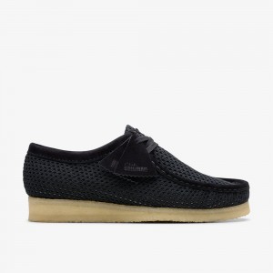 Black Clarks Men's Wallabee Slip On Shoes | 950ZGEFWK