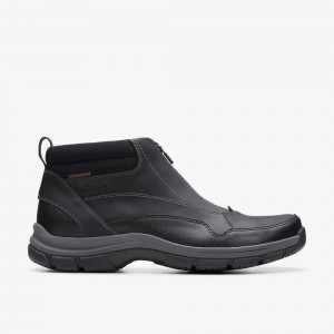 Black Clarks Men's Walpath Zip Boots | 825QWVJYH