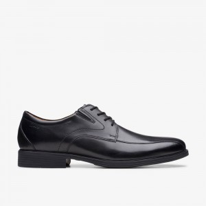 Black Clarks Men's Whiddon Pace Oxfords | 795DUERMJ