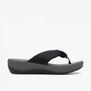 Black Clarks Women's Arla Glison Flip Flops | 481OPARVB