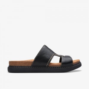 Black Clarks Women's Arwell Walk Flat Sandals | 320LCARMW