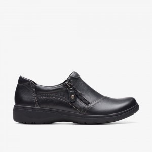 Black Clarks Women's Carleigh Ray Slip On Shoes | 304AGSXEH