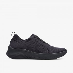 Black Clarks Women's Circuit Tie Sneakers | 094COELBK