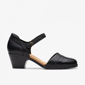 Black Clarks Women's Emily 2 Ketra Heeled Sandals | 936RXYVFK