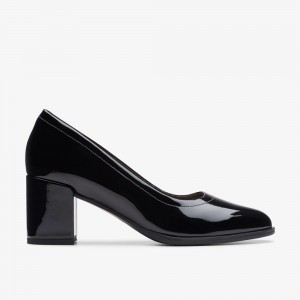 Black Clarks Women's Freva 55 Court Pumps | 846ROSPAU