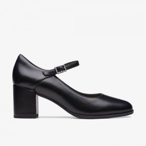 Black Clarks Women's Freva 55 Strap Pumps | 691TCEHOQ