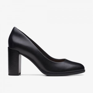 Black Clarks Women's Freva 85 Court Pumps | 972AGIYHK