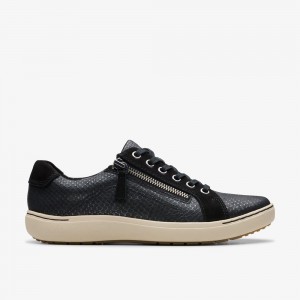 Black Clarks Women's Nalle Lace Sneakers | 956GRLVMP