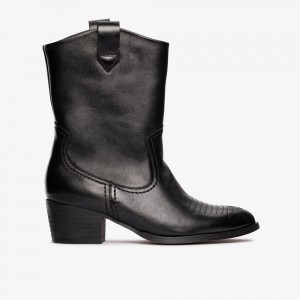 Black Clarks Women's Octavia Up Mid Boots | 540IFYPVK