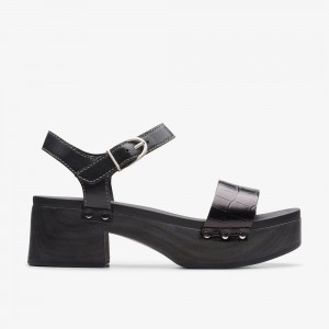 Black Clarks Women's Sivanne Bay Heeled Sandals | 329ZTOCHE