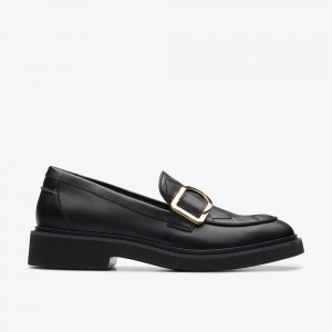 Black Clarks Women's Splend Penny Loafers | 297WRSTEJ