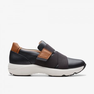 Black Clarks Women's Tivoli Strap Sneakers | 465HDYTZP