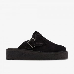 Black Clarks Women's Trek Wedge Mule Mules | 529BGHAJN