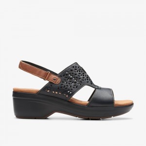 Black Clarks Women's Tuleah Sun Heeled Sandals | 360ESNDLH