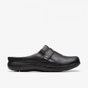 Black Clarks Women's Un Loop Ease Mules | 428NOZDKX