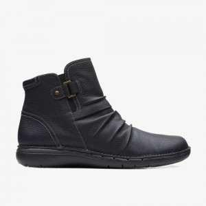 Black Clarks Women's Un Loop Top Boots | 710XBIWZD