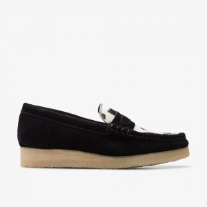 Black Clarks Women's Wallabee Loafer Slip On Shoes | 501CWULZX