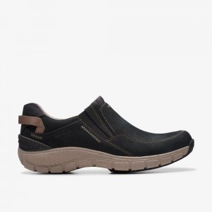 Black Clarks Women's Wave Plateau Sneakers | 689JAEYKU