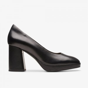 Black Clarks Women's Zoya 85 Court Pumps | 704MDFYWC