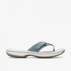 Blue Clarks Women's Breeze Sea Flip Flops | 269OSCZVN