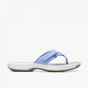 Blue Clarks Women's Breeze Sea Flip Flops | 061NDGMAB