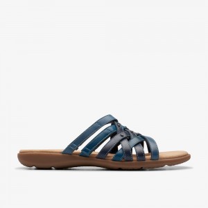 Blue Clarks Women's Elizabelle Rio Flat Sandals | 608MLWYRU