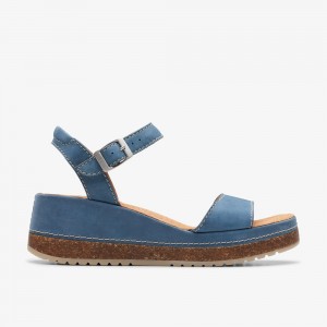 Blue Clarks Women's Kassanda Lily Wedge Sandals | 365RTCJQE