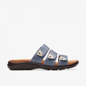 Blue Clarks Women's Kitly Walk Flat Sandals | 237ARGVQY