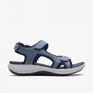 Blue Clarks Women's Mira Bay Flat Sandals | 536GMXYLS