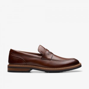 Brown Clarks Men's Aldwin Step Loafers | 854XBDYAV