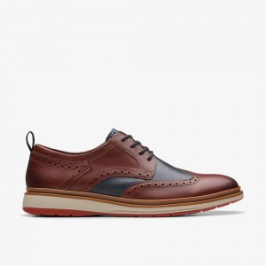 Brown Clarks Men's Chantry Wing Oxfords | 564MEPULW