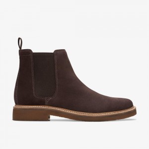 Brown Clarks Men's Clarkdale Easy Chelsea Boots | 538WKULNM