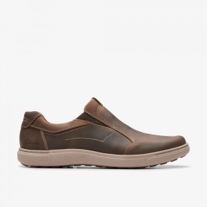 Brown Clarks Men's Mapstone Step Sneakers | 927LMYOEF