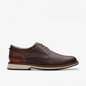 Brown Clarks Men's Monahan Plain Oxfords | 560ATLDVX