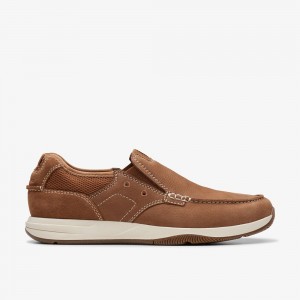 Brown Clarks Men's Sailview Step Boat Shoes | 031EQGMLJ