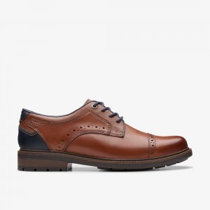 Brown Clarks Men's Un Shire Vibe Oxfords | 981KSXJOR