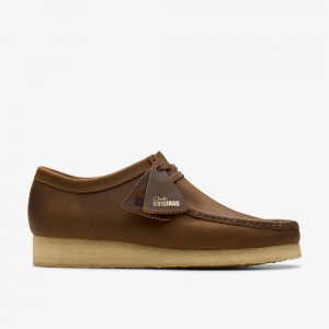 Brown Clarks Men's Wallabee Slip On Shoes | 251HBTSEL